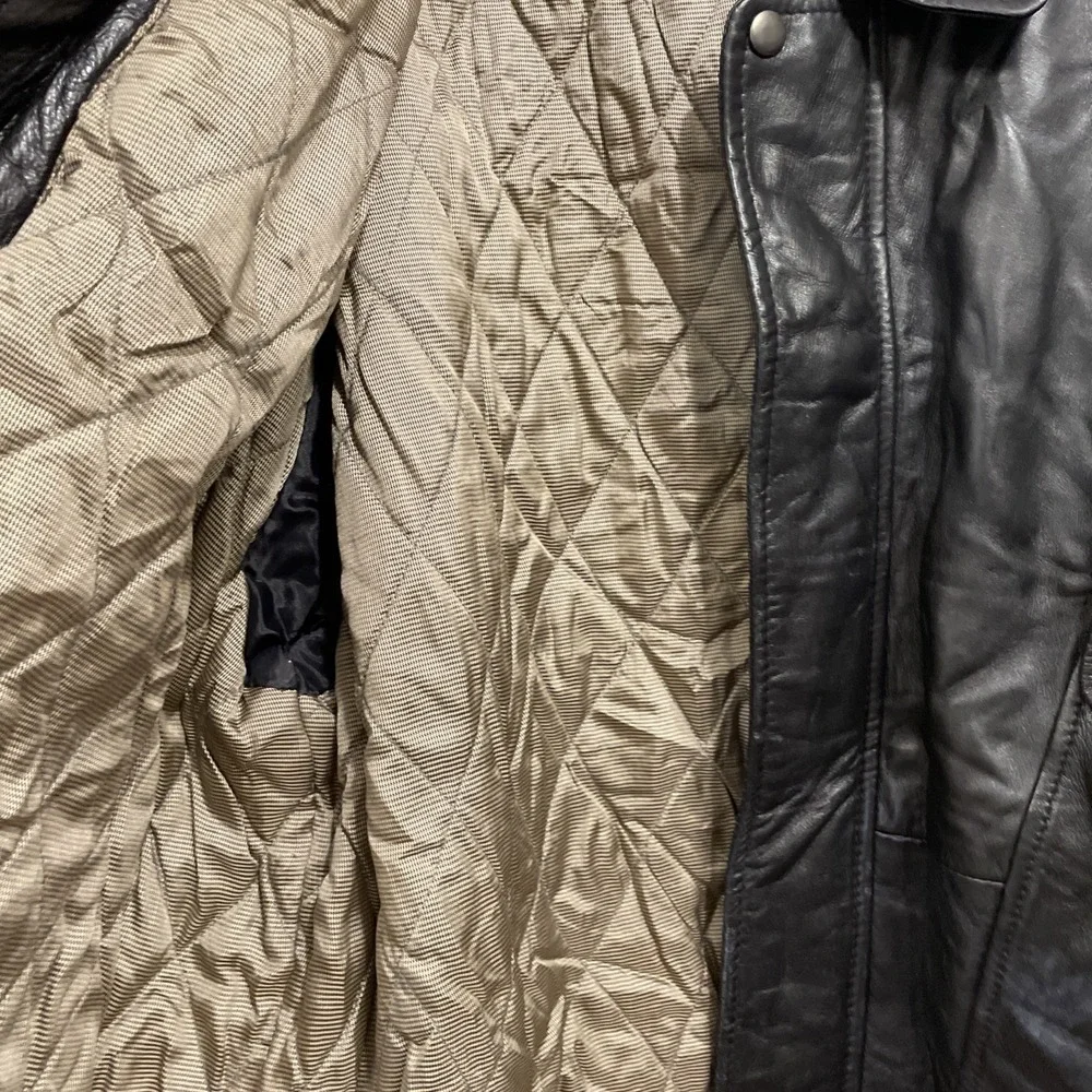 Ruggadier Black Lambskin Leather Bomber Jacket Men's Size 2XL Vintage‎ 90's